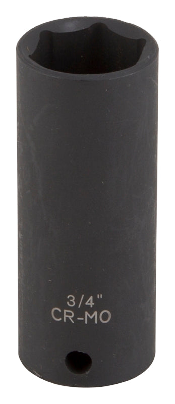 Vulcan MT6580117 Deep Impact Socket, 3/4 in Socket, 3/8 in Drive, Deep Drive, 6-Point, Chrome Molybdenum Steel