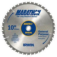 Irwin Marathon 24233 Table Saw Blade, 10 in Dia, 5/8 in Arbor, 24-Teeth, Carbide Cutting Edge, Pack of 5