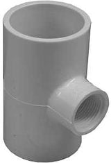 Xirtec 035874 Reducing Tee, 1-1/2 x 3/4 in, Socket FNPT, PVC, White, SCH 40 Schedule, 330, 480 psi Pressure