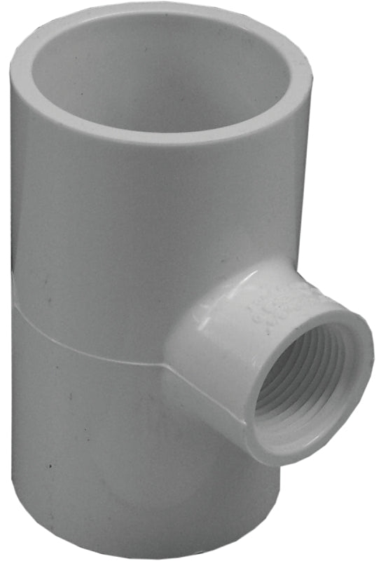 Xirtec 035874 Reducing Tee, 1-1/2 x 3/4 in, Socket FNPT, PVC, White, SCH 40 Schedule, 330, 480 psi Pressure