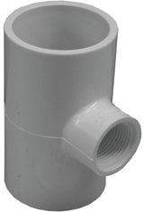 Xirtec 035874 Reducing Tee, 1-1/2 x 3/4 in, Socket FNPT, PVC, White, SCH 40 Schedule, 330, 480 psi Pressure
