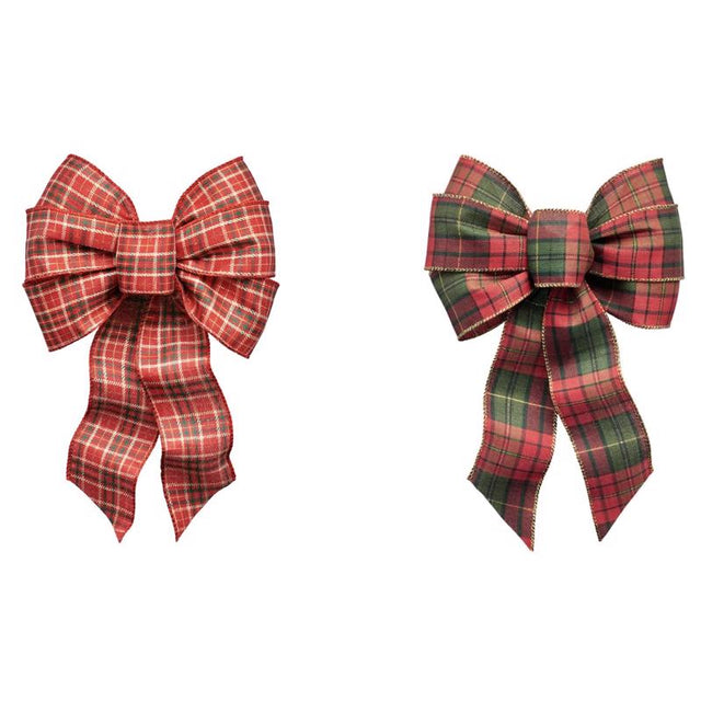 Holiday Trims Assorted 7 Loop Christmas Bow 8.5 in., Pack of 12