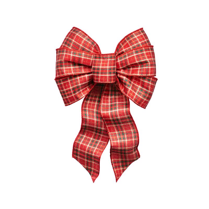 Holiday Trims Assorted 7 Loop Christmas Bow 8.5 in., Pack of 12