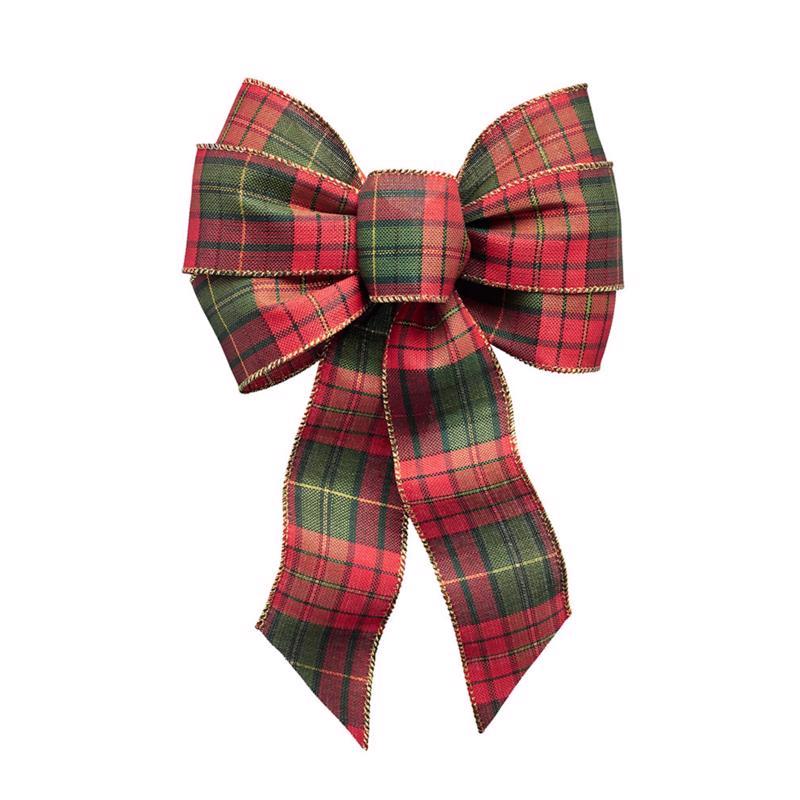 Holiday Trims Assorted 7 Loop Christmas Bow 8.5 in., Pack of 12