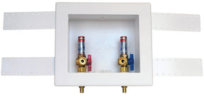 Oatey 38542 Washing Machine Outlet Box, 1/4 in, 7-1/2 in H, Polystyrene, 3-5/8 in L, 8-3/4 in W