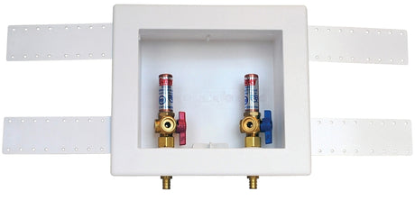 Oatey 38542 Washing Machine Outlet Box, 1/4 in, 7-1/2 in H, Polystyrene, 3-5/8 in L, 8-3/4 in W