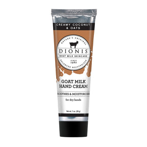 Dionis Goat Milk Skincare Creamy Coconut & Oats Scent Hand Cream 1 oz 1 pk, Pack of 6