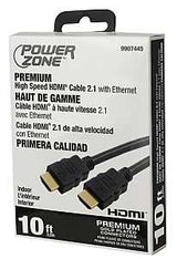 PowerZone ORHDMI04 High-Speed HDMI Cable, HDMI Gold, Black Sheath, 10 ft L