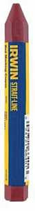 Irwin STRAIT-LINE 66401 Permanent Lumber Crayon, Red, 1/2 in Dia, 4-1/2 in L, Pack of 12