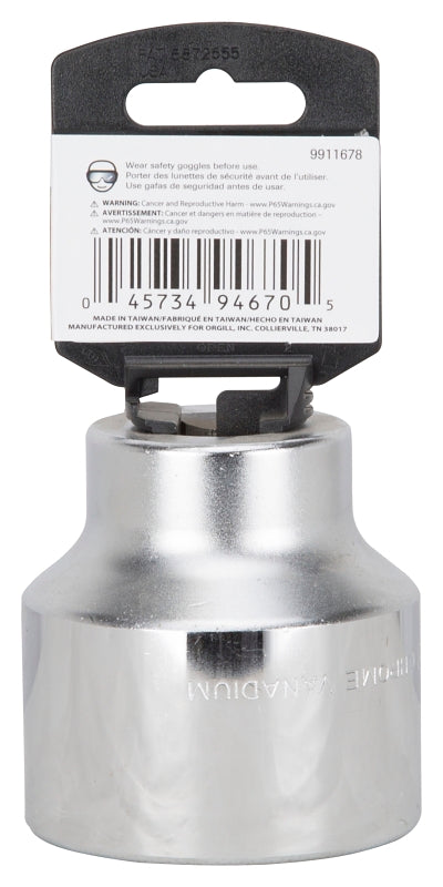 Vulcan MT-SS6068 Drive Socket, 2-1/8 in Socket, 3/4 in Drive, 12-Point, Chrome Vanadium Steel, Chrome