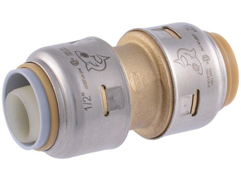 SharkBite UR4008A Coupling, 2.1 in, 1/2 in, Brass, 250 psi Pressure