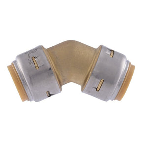 SharkBite UR656A Pipe Elbow, 3/4 in, 45 deg Angle, Brass, 200 psi Pressure