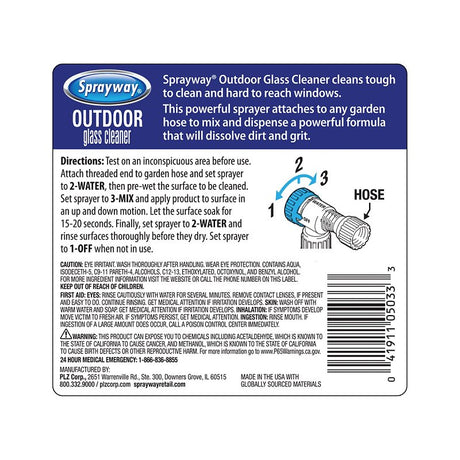 Sprayway SW5033R Glass Cleaner, 32 oz, Clear