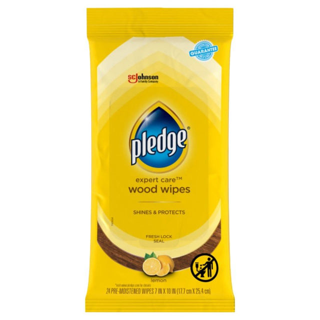 Pledge 72807 Furniture Wipe, White, Liquid, Lemon, Pleasant, Pack of 12