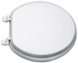 ProSource T-17WM-3L Toilet Seat, Round, MDF Molded Fiberboard, White, Plastic Hinge Hinge