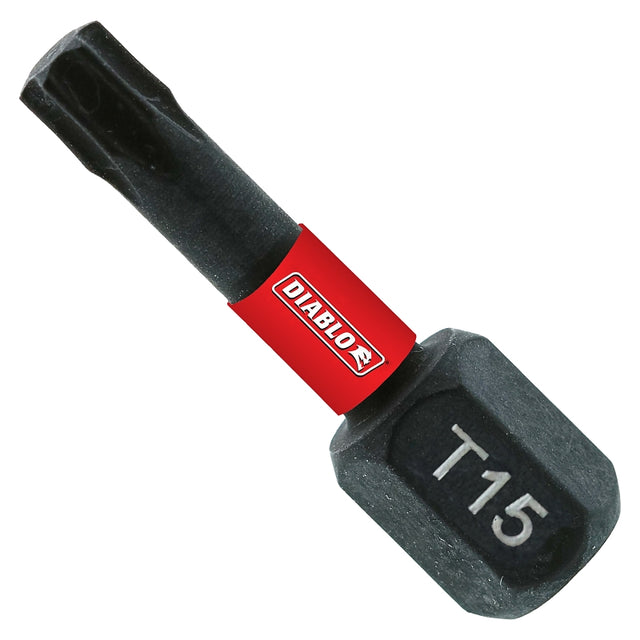 Diablo DT151P2 Drive Bit, #15 Drive, Torx Drive, 1/4 in Shank, Hex Shank, 1 in L