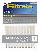 Filtrete 321-4 Air Filter, 24 in L, 18 in W, 5 MERV, 300 MPR, For: Air Conditioner, Furnace and HVAC System, Pack of 4