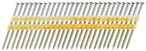 Senco KD29ASBS Series Collated Nail, Plastic Strip Collation, 3-1/2 in L, Steel, Galvanized, Full Round Head