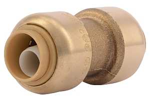 SharkBite U006LFA Tube Coupling, 3/8 x 3/8 in, Brass, 200 psi Pressure