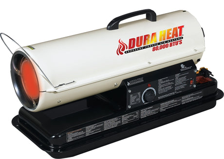 Reddy Heater Kero Forced Air Heater with Thermostat, 5 gal Fuel Tank, Kerosene/Diesel, 80000 Btu, Red