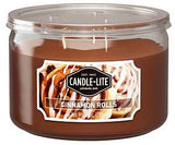 Candle-Lite 1879549 Scented Candle, 4.09 in x 4.09 in x 2.94 in Dimensons, Cinnamon Pecan Swirl Fragrance, Pack of 4