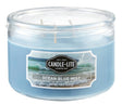 Candle-Lite 1879128 Scented Candle with Acetate Lid, 10 oz, Ocean Blue Mist, 40 hr, Blue, Pack of 4