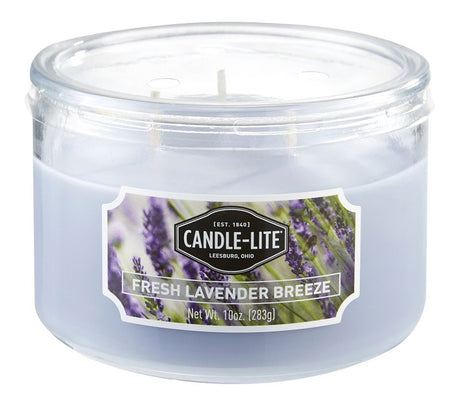 Candle-Lite 1879404 Scented Candle with Acetate Lid, 10 oz, Fresh Lavender Breeze, 40 hr, Violet, Pack of 4