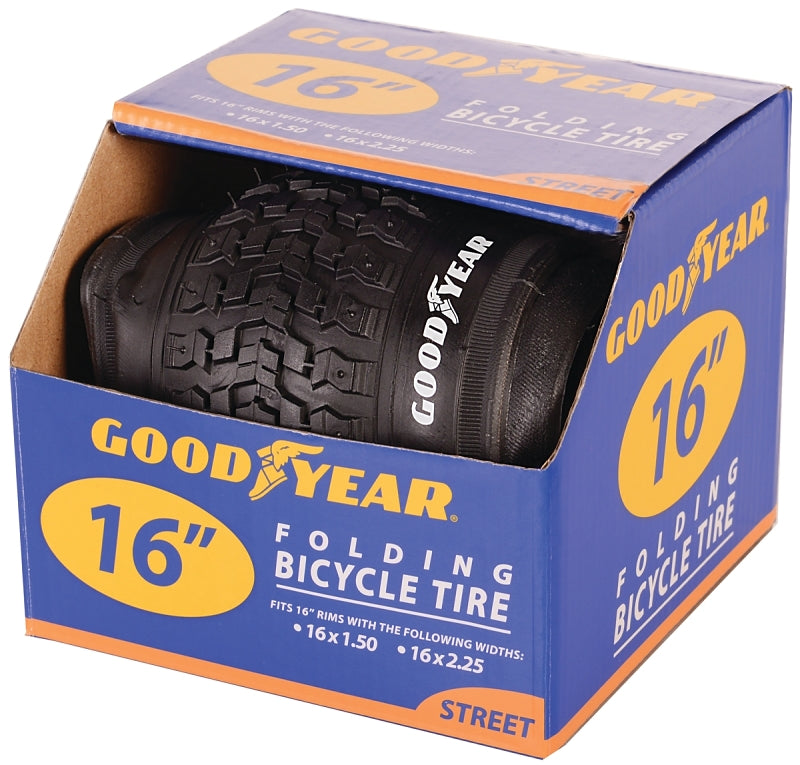 Kent 91052 Bike Tire, Folding, Black, For: 16 x 1-1/2 to 2-1/4 in Rim, Pack of 2