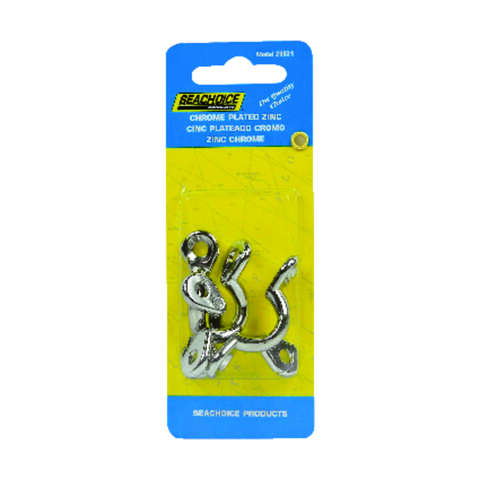 Seachoice Chrome-Plated Zinc 1-7/8 in. L X 3/8 in. W Eye Straps 4 pk