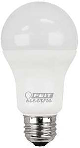 Feit Electric A1600/827/10KLED/2 LED Bulb, General-Purpose, A19 Lamp, 100 W Equivalent, E26 Medium Lamp Base, White