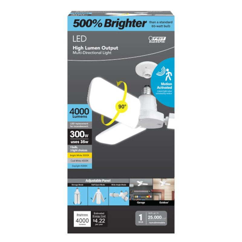 Feit Electric ADJ4000/3CCT/MM/LED Multi-Directional LED Light, 120 V, 35 W, 300 W Equivalent, E26 Lamp Base, White, 1/PK