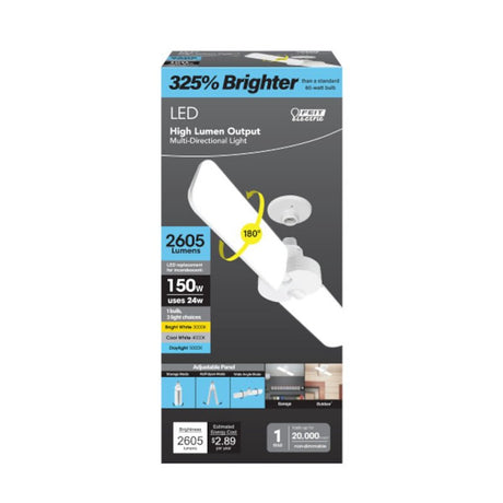 Feit Electric ADJ2600/3CCT/LED Multi-Directional Panel Light, 150 W Equivalent, E26 Medium Lamp Base, Non-Dimmable