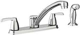 Moen Adler Series 87046 Kitchen Faucet, 1.5 gpm, 2-Handle, Stainless Steel, Chrome Plated, Deck Mounting