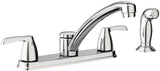 Moen Adler Series 87046 Kitchen Faucet, 1.5 gpm, 2-Handle, Stainless Steel, Chrome Plated, Deck Mounting