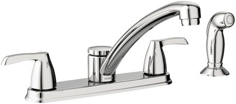 Moen Adler Series 87046 Kitchen Faucet, 1.5 gpm, 2-Handle, Stainless Steel, Chrome Plated, Deck Mounting