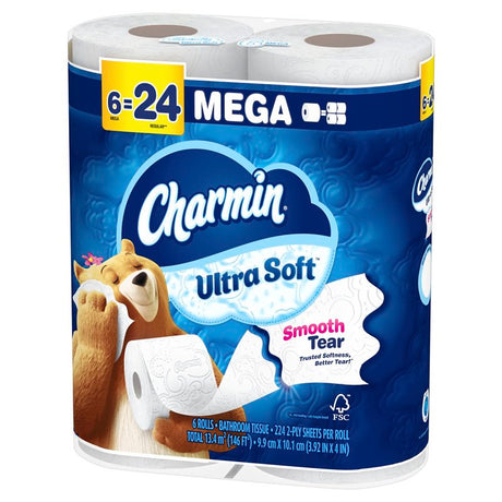 Charmin Ultra Soft 08808 Toilet Paper, 2-Ply, Pack of 4