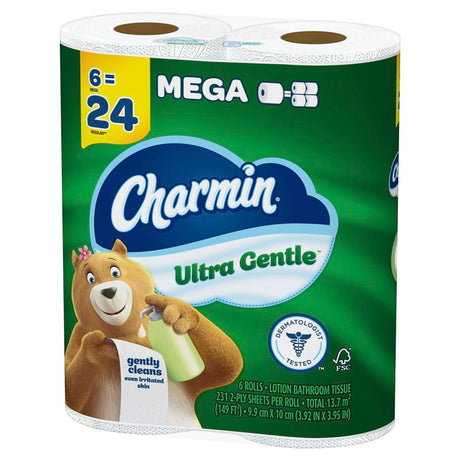 Charmin Ultra Gentle 030772093412 Toilet Paper Roll, 2-Ply, Pack of 4