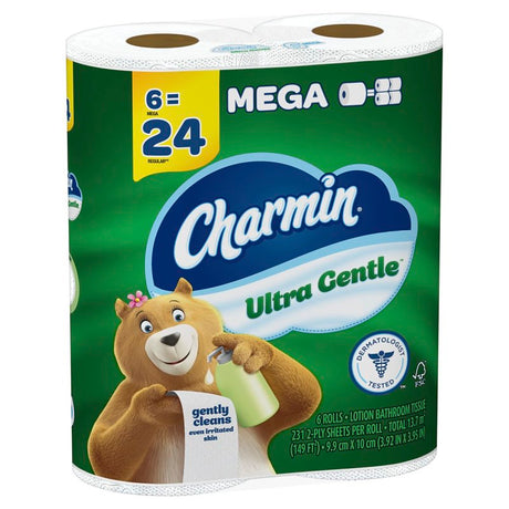 Charmin Ultra Gentle 030772093412 Toilet Paper Roll, 2-Ply, Pack of 4