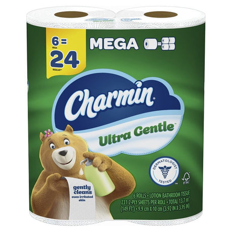 Charmin Ultra Gentle 030772093412 Toilet Paper Roll, 2-Ply, Pack of 4