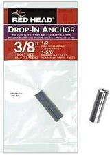 Red Head 50125 Drop-In Anchor, 3/8 in Screw, Steel, Zinc, Pack of 15