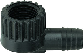 Toro 53306 Elbow, 3/8 x 1/2 in Connection, Barbed x FNPT, Plastic, Black, Pack of 50