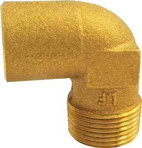 Nibco U707-4-LF Series BF0220LC Forged Pipe Elbow, 3/4 in, Sweat x MPT, 90 deg Angle, Bronze, 466 psi Pressure