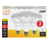 Feit Electric BR30/10KLED/3 LED Bulb, Flood/Spotlight, BR30 Lamp, 65 W Equivalent, E26 Medium Lamp Base, Non-Dimmable