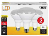 Feit Electric BR30/10KLED/3 LED Bulb, Flood/Spotlight, BR30 Lamp, 65 W Equivalent, E26 Medium Lamp Base, Non-Dimmable