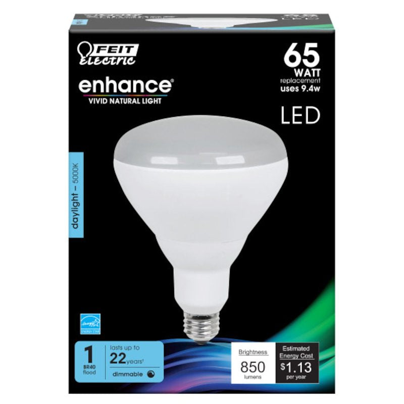 Feit Electric BR40DM/950CA LED Lamp, Flood/Spotlight, BR40 Lamp, 65 W Equivalent, E26 Lamp Base, Dimmable