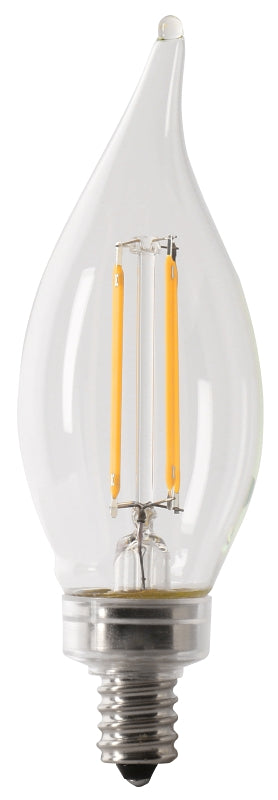 Feit Electric CFC60/927CA/FIL/6 Filament LED Bulb, Decorative, BA10 Lamp, 60 W Equivalent, E12 Candelabra Lamp Base, Pack of 4