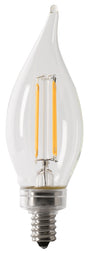 Feit Electric CFC60/927CA/FIL/6 Filament LED Bulb, Decorative, BA10 Lamp, 60 W Equivalent, E12 Candelabra Lamp Base, Pack of 4