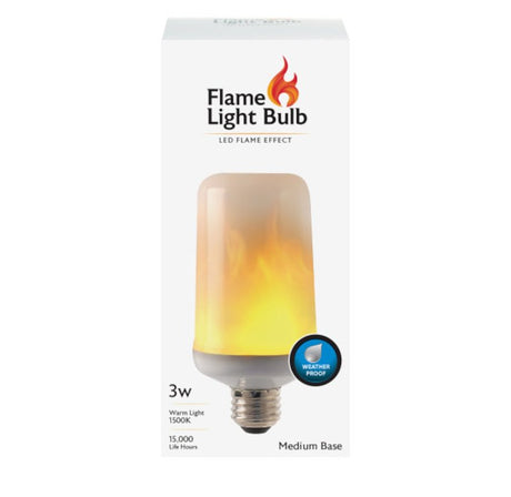 Feit Electric C/FLAME/LED Specialty LED Bulb, T60 Lamp, E26 Medium Lamp Base, White, Warm White, 1500 K Color Temp, Pack of 4