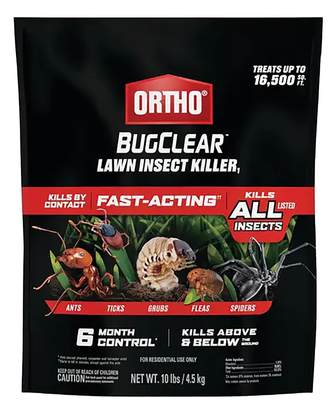 Ortho BugClear 0425310 Insect Killer, Granular, Flower Beds, Home Perimeter, Lawn, Ornamentals, Vegetable Gardens Bag