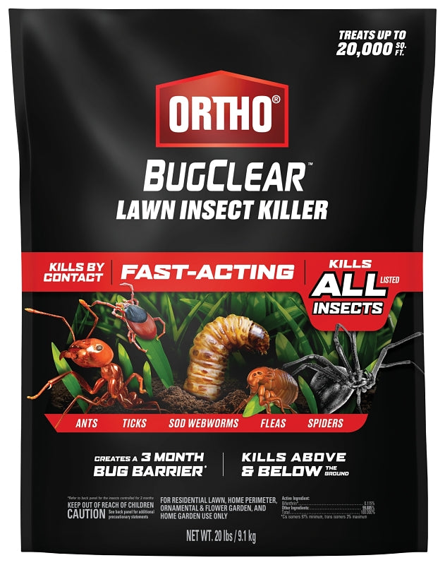 Ortho BugClear 0425610 Insect Killer, Granular, Spreader Application, 20 lb Bag